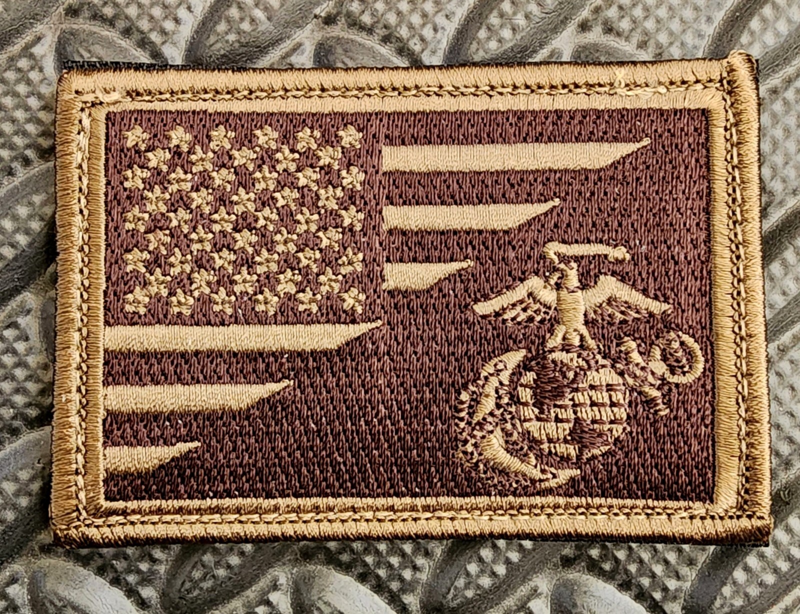 United States Marine Corps / American Flag Patch - Coyote - USMC - by Rothco