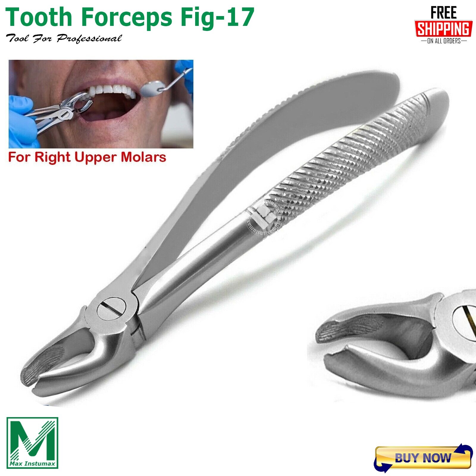 Dental Extracting Forceps Fig 17 Surgical Tooth Extraction For Upper Molars New