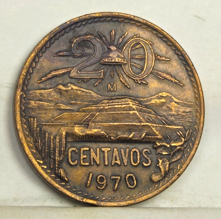 1970 Mexico 20 Centavos BN