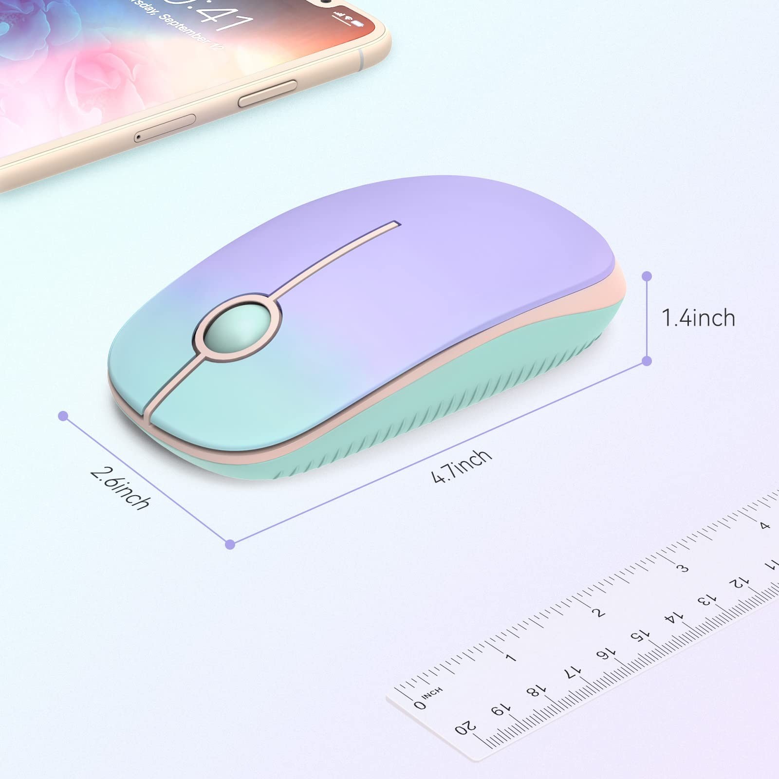 Unipows Wireless Mouse - 2.4G Slim Portable Computer Mouse with Nano Receiver...