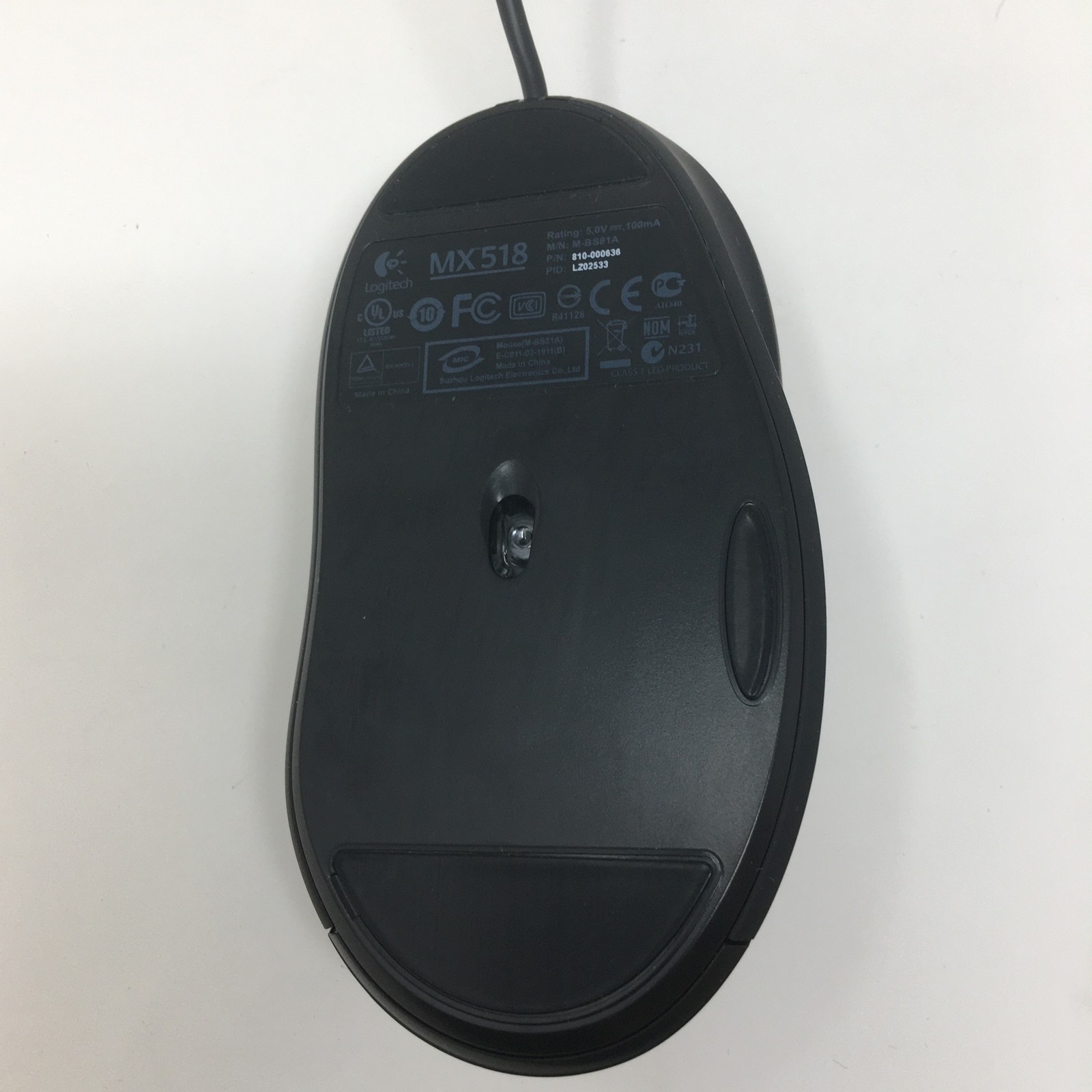 Logitech MX518 Wired Optical Gaming Mouse M/N M-BS81A P/N