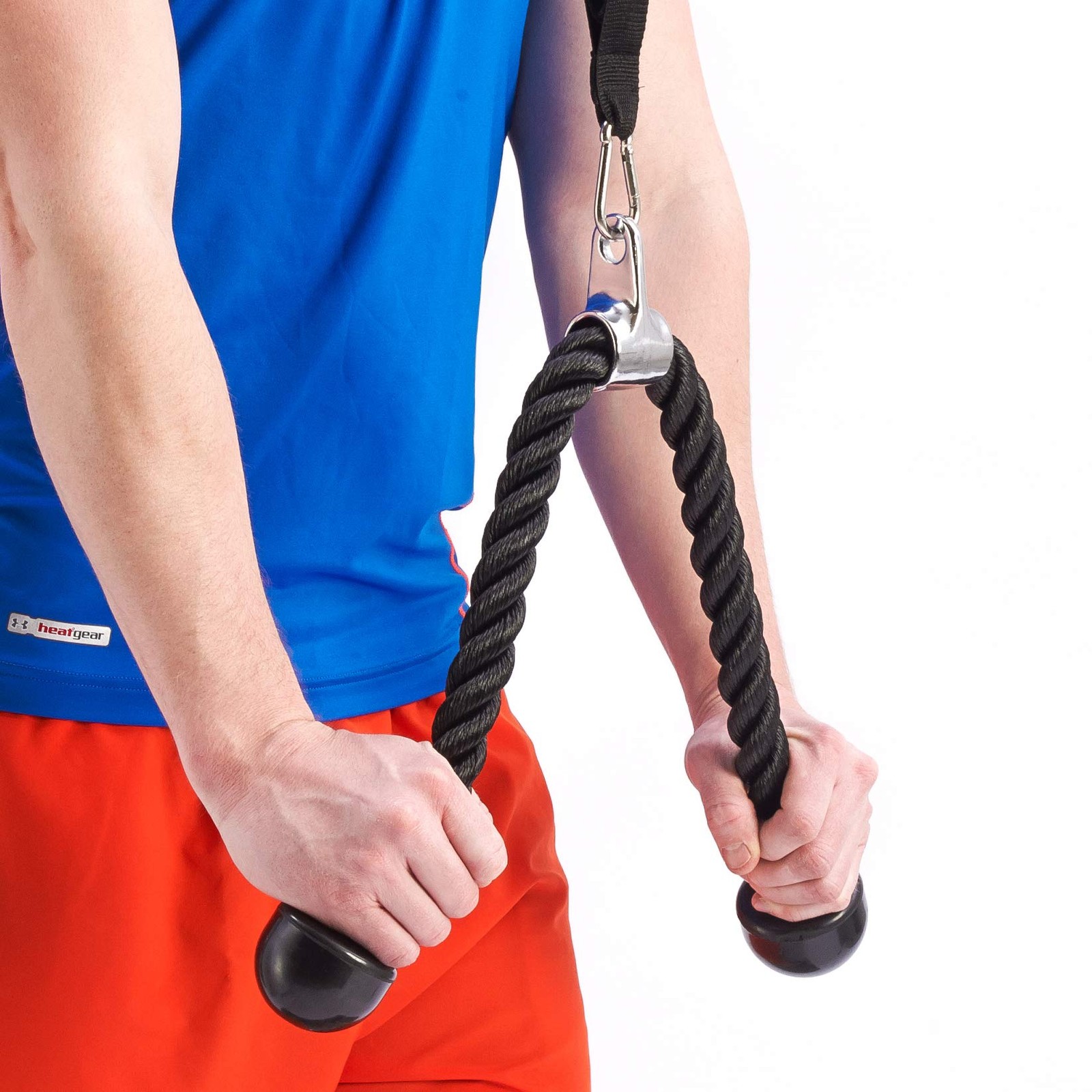 Cable Machine Attachment Combo V Bar Tricep Rope Silver Gym Training Tool