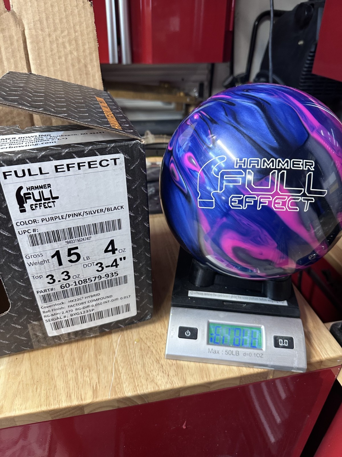 NEW - NIB 15lb Hammer " FULL EFFECT " Bowling Ball - NEW