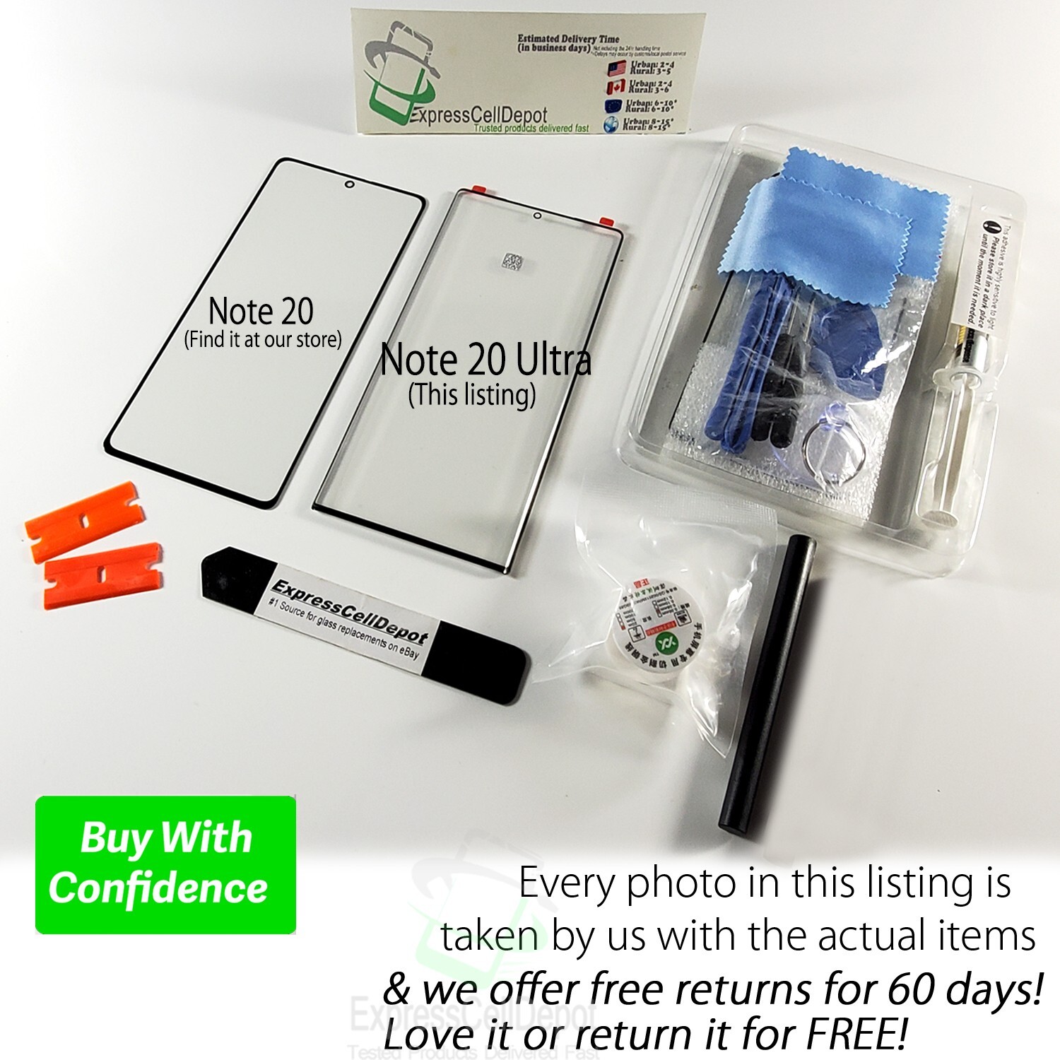 For Samsung Galaxy Note 20 Ultra Screen Glass Replacement Kit LOCA glue tool