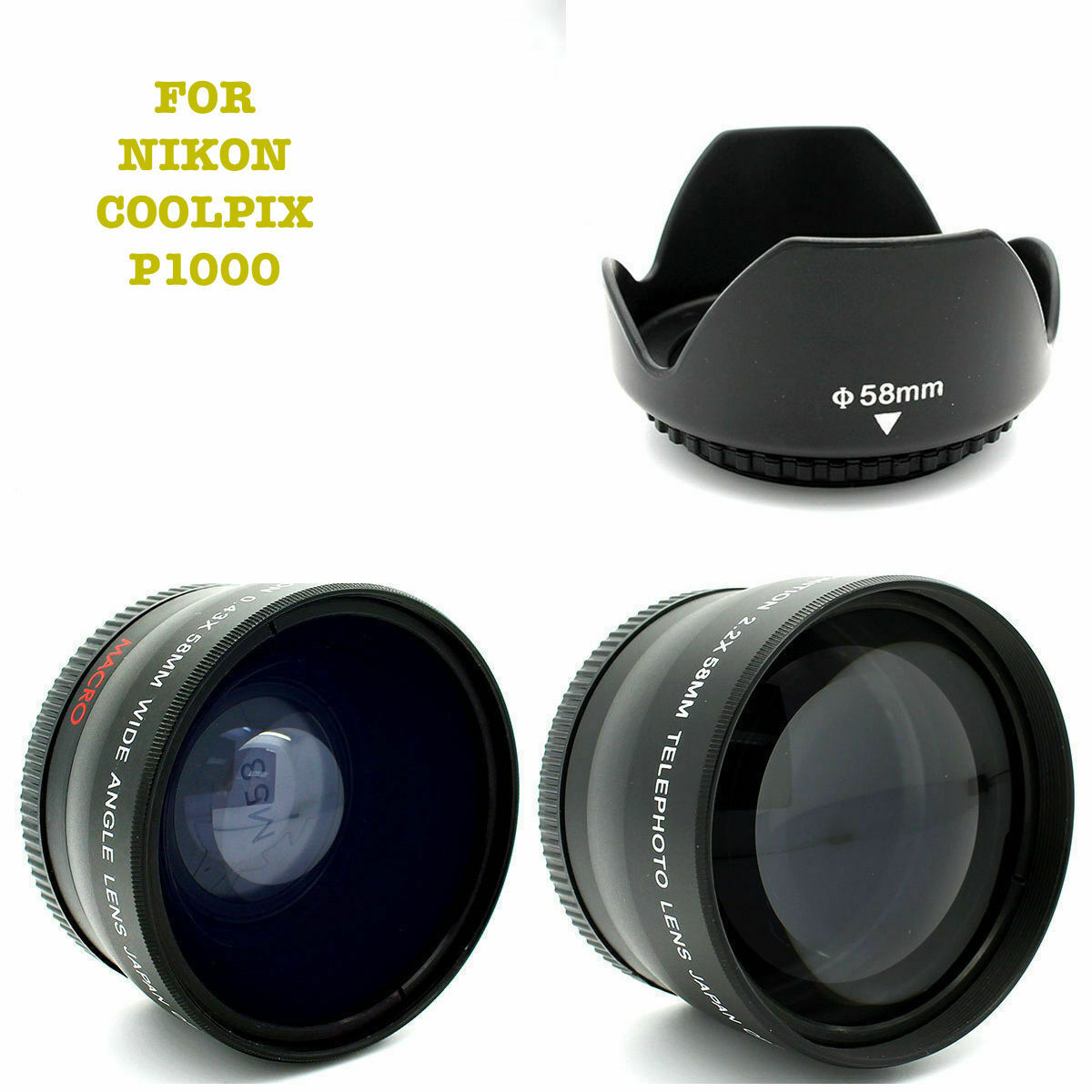 NIKON COOLPIX P1100 77MM ULTIMATE HD 64GB ACCESSORY KIT FLASH/LENSES/BACKPACK