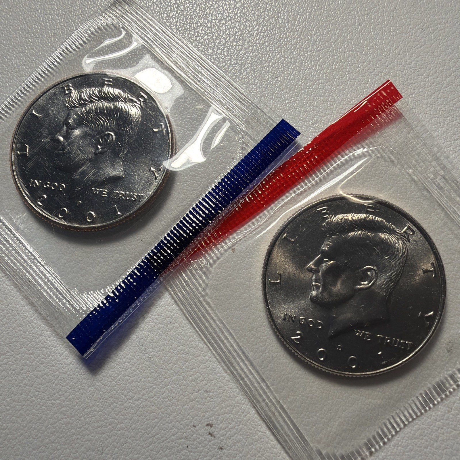2001 P D Kennedy Half Dollars, Uncirculated BU In Mint Cello Free Shipping