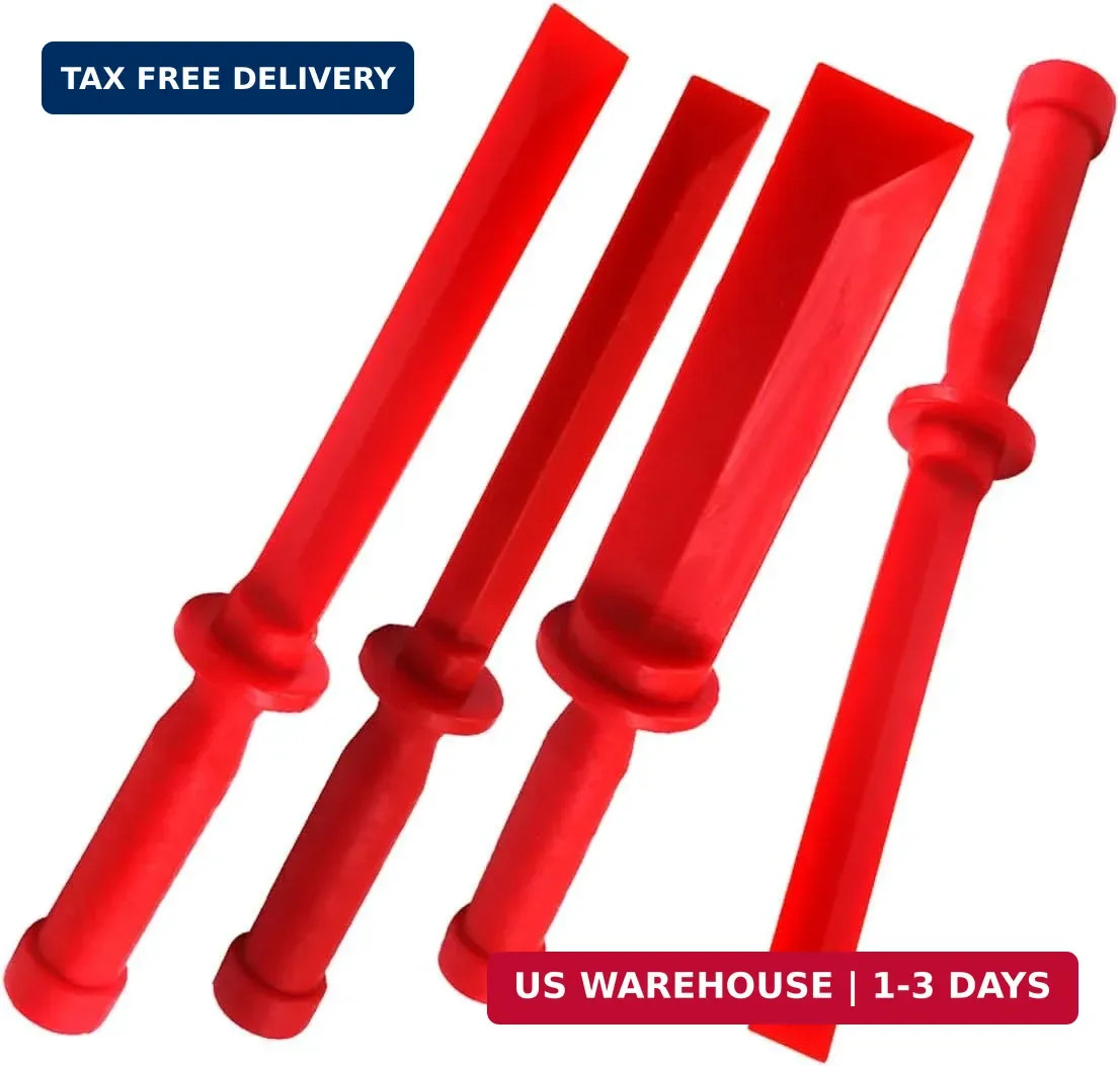 4PCS Plastic Chisel Scraper Set, Non-Marring Plastic Scraper Tool with 3/4", 7/8