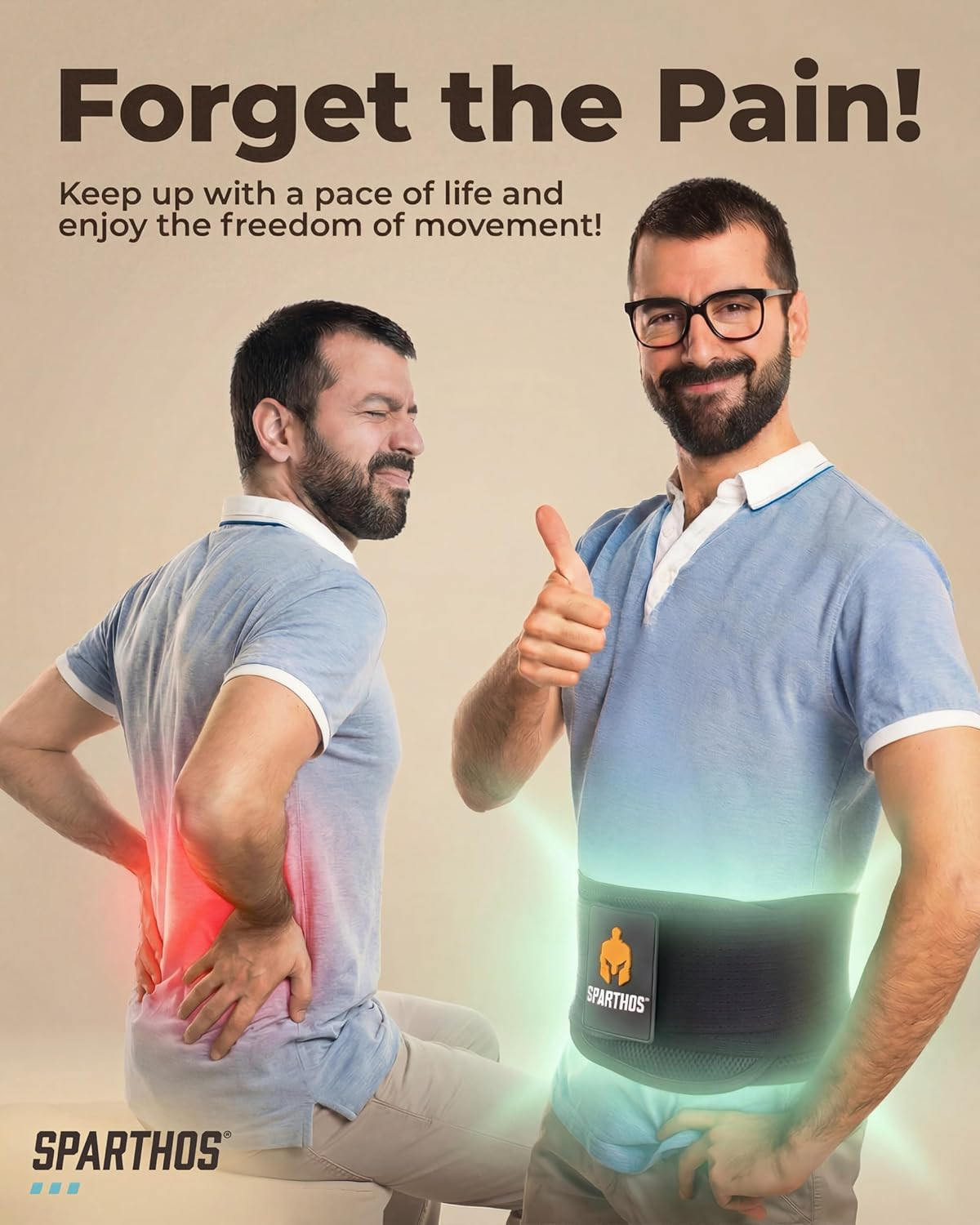 Sparthos Back Brace for Lower Back Pain - Immediate Relief from Sciatica, Hernia