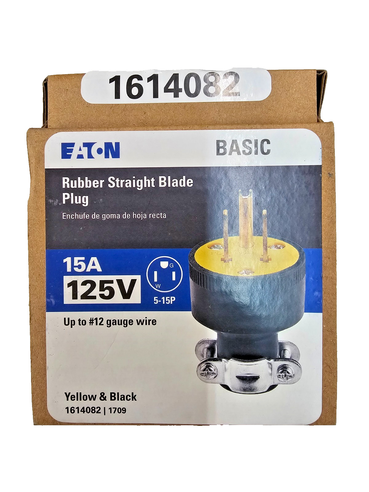 (BOX OF 10) Eaton 5-15P 15 Amp 125 Volt Rubber Straight Blade Male Plug (1709)