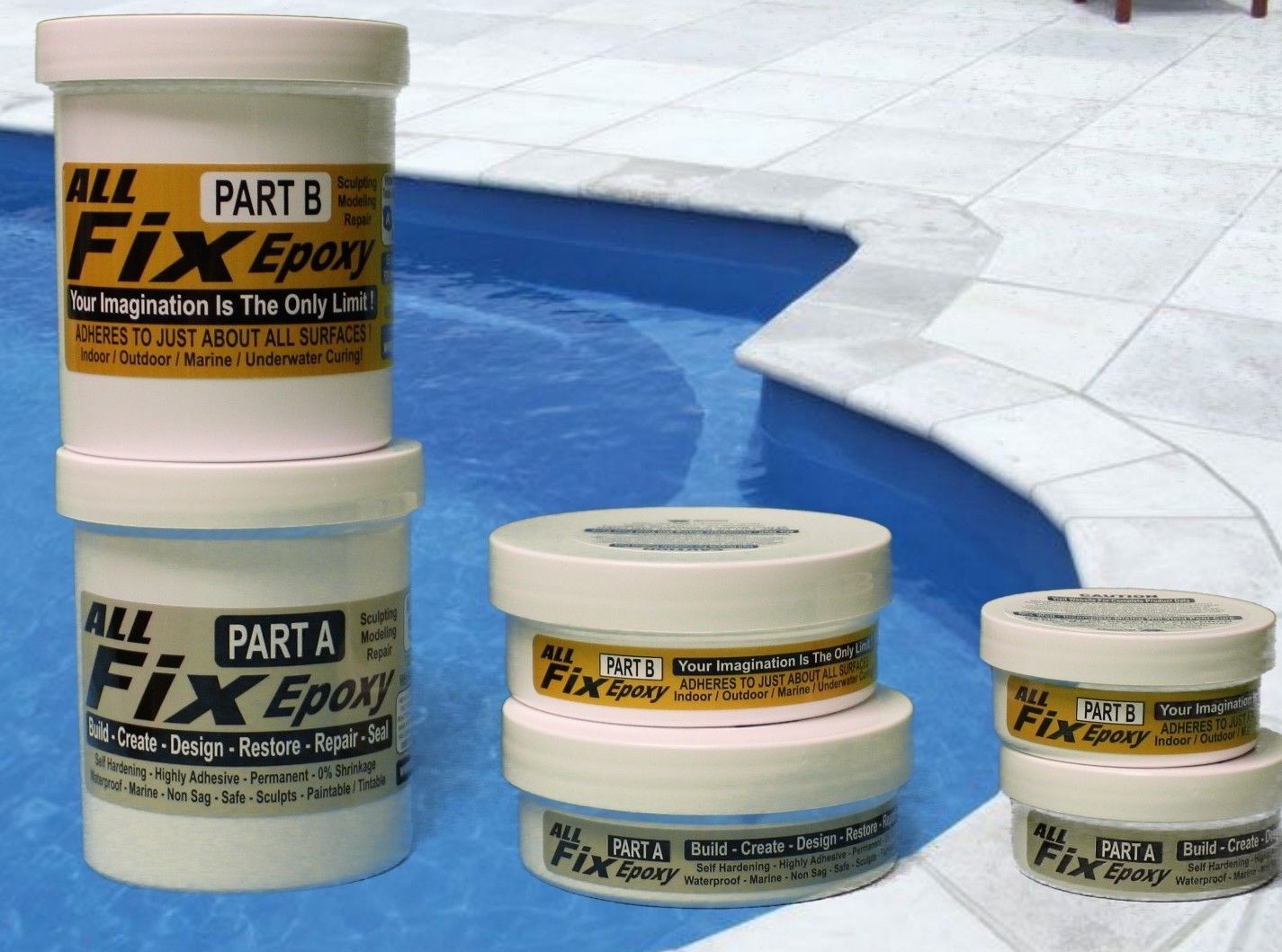 UNDERWATER Epoxy Putty Super Adhesion POOL POND FISH TANK FILTER SKIMMER REPAIR
