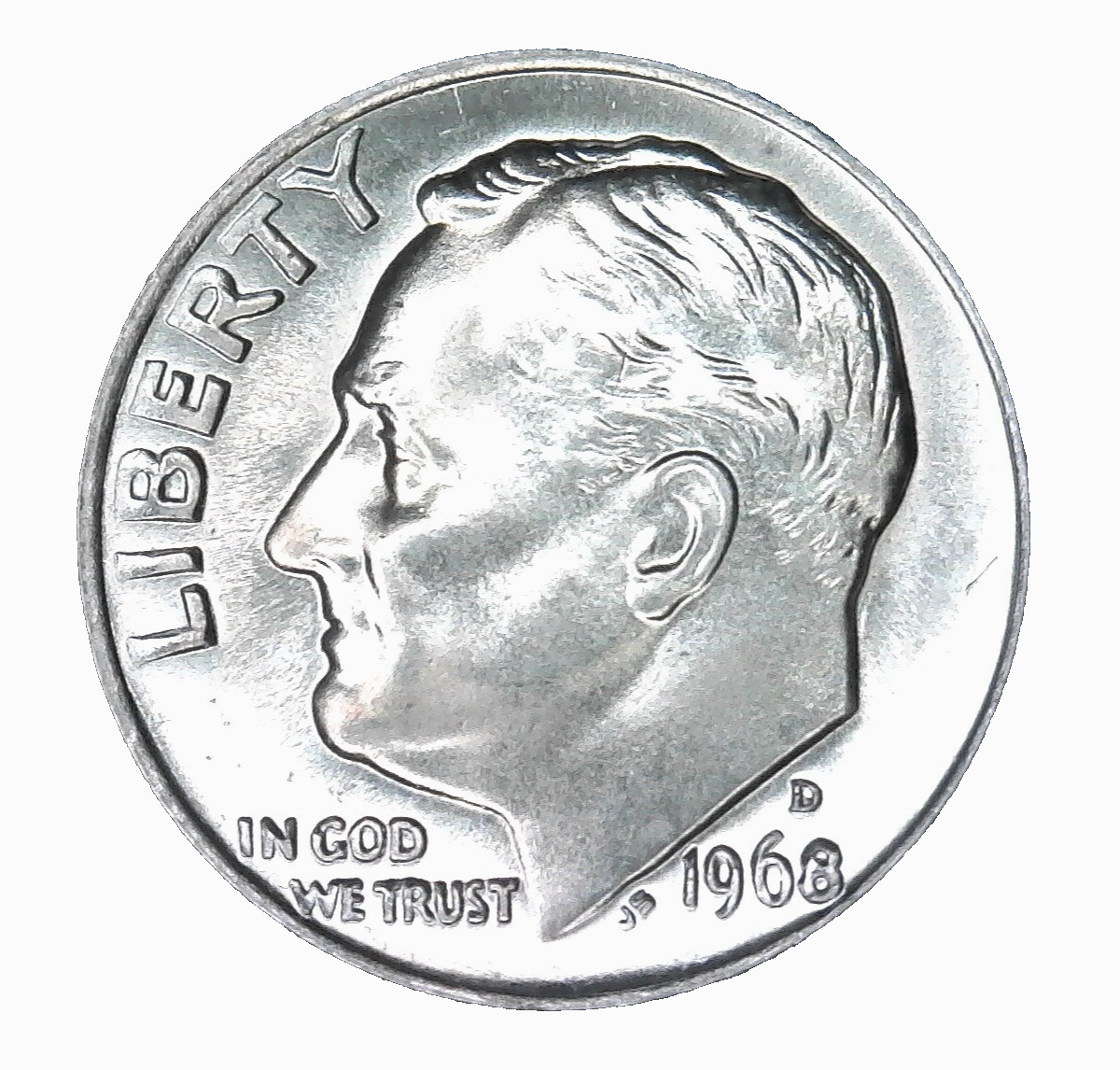WORLD COIN SALE--1968 D UNITED STATES ROOSEVELT BUSINESS DIME KM# 195a