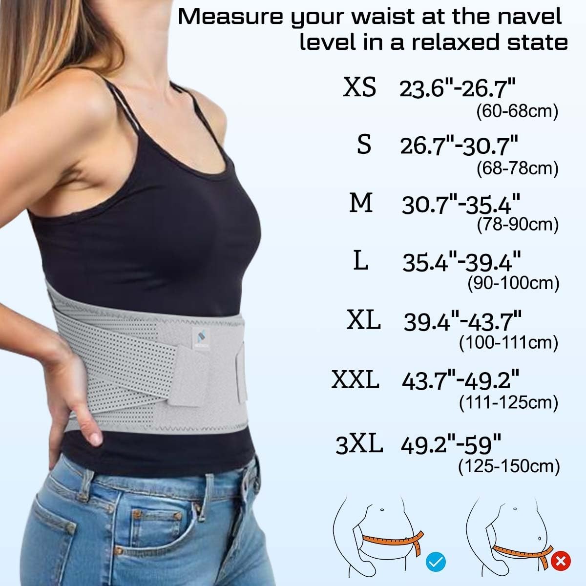NEENCA Back Brace for Lower Back Pain Relief - Ergonomic Lumbar Support with ...