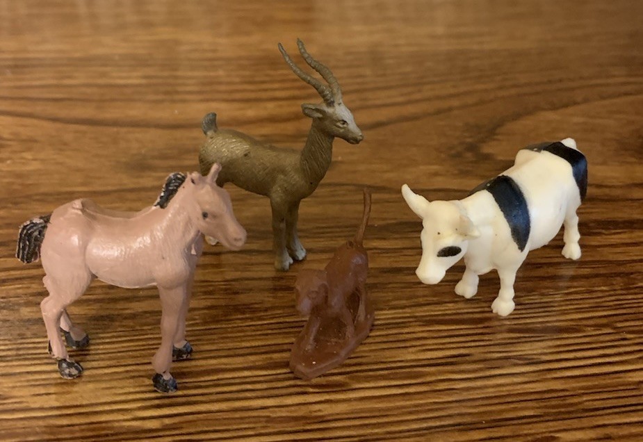 Mini 1”-2” Animal Figure Lot Dog Cow Horse Antelope