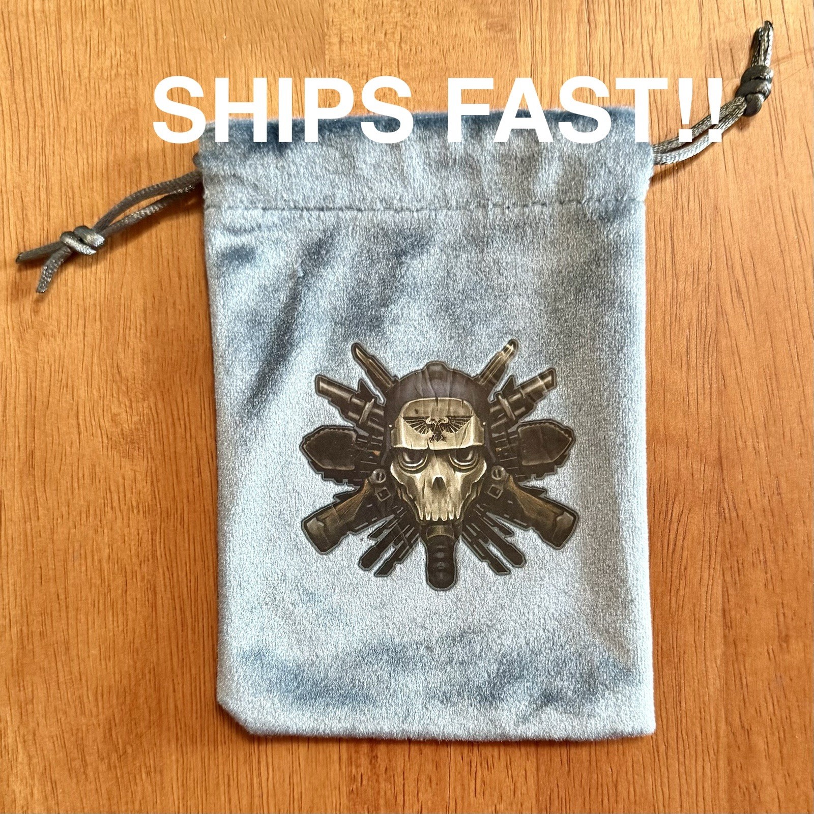 WARHAMMER 40K Death Korps Of Krieg Dice Bag Velvet Blue Grey Pouch NEW