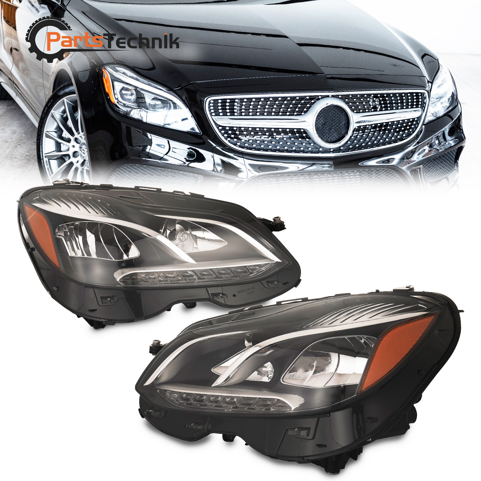 LED Headlights Headlamps Fit For 2014-2016 E-Class E350 E300 W212 Pair