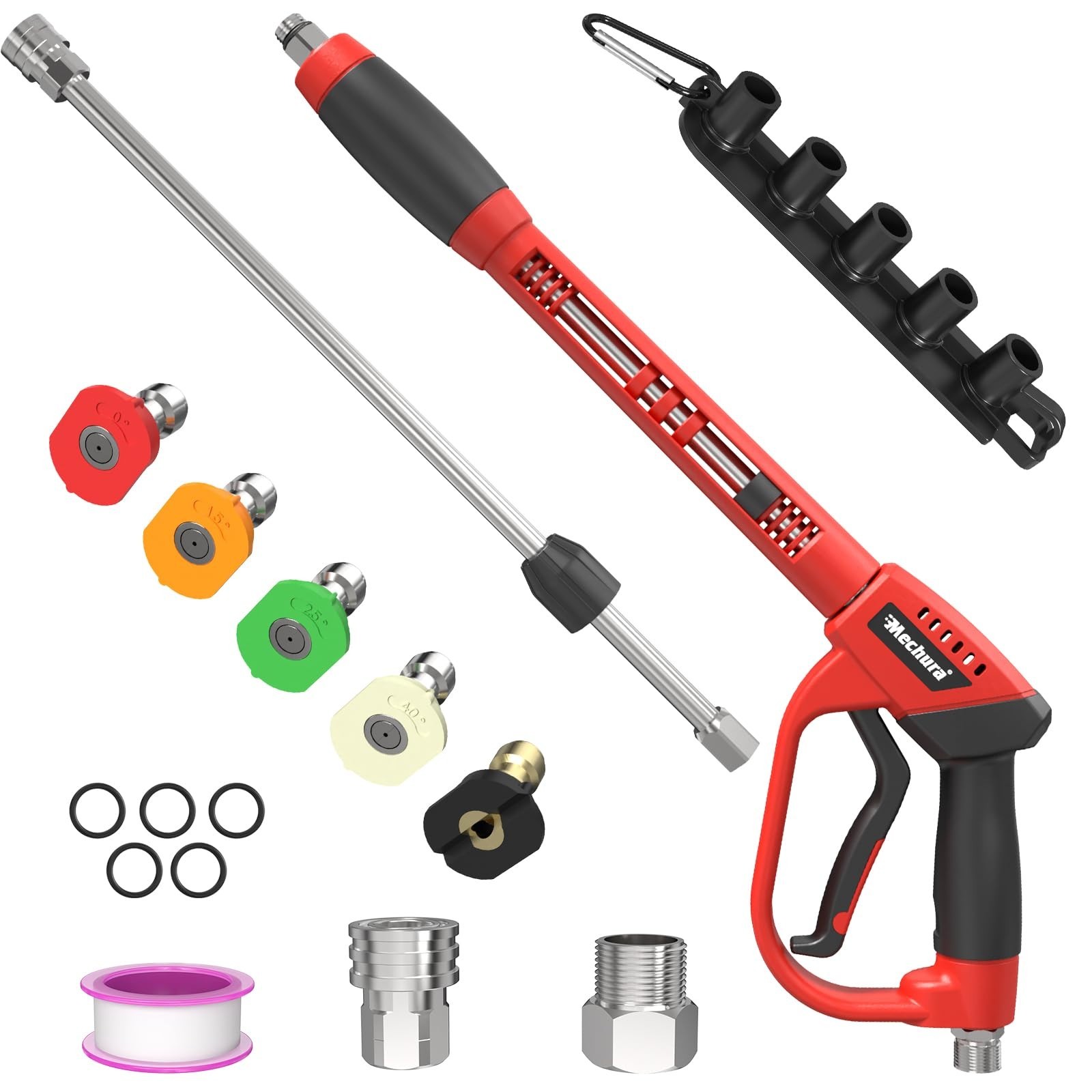 Pressure Washer Gun 5000PSI with Extension Wands, 40 Inch Pressure Washer Acc...