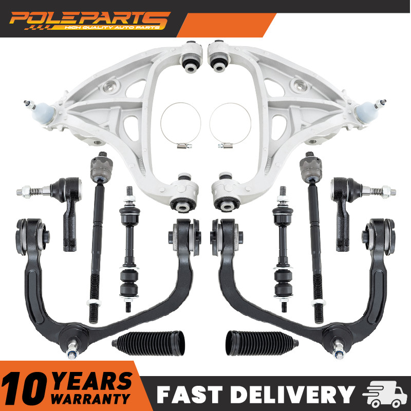 10pcs Front Lower Control Arms Tie Rod Ends For 2005-2008 Ford F-150 Lincoln 2WD