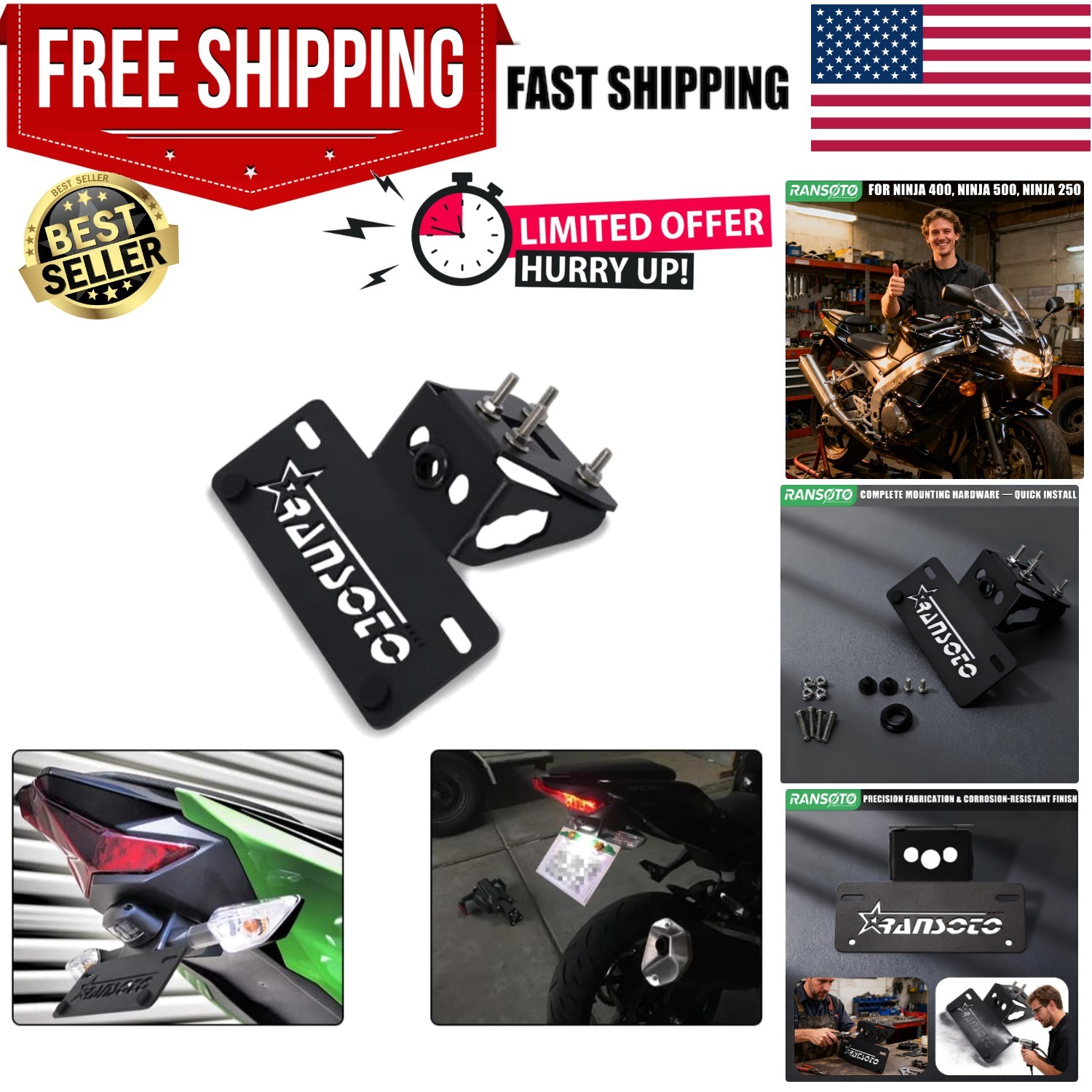 Ninja 500 Fender Eliminator Kit 2025 2026 Compatible with Ninja 400 Z400 2018
