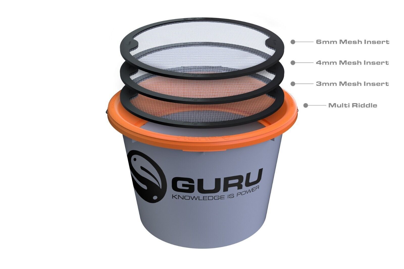 Guru Bait Bucket w/ Lid 18 L Riddle Groundbait Coarse Carp Fishing Supplies