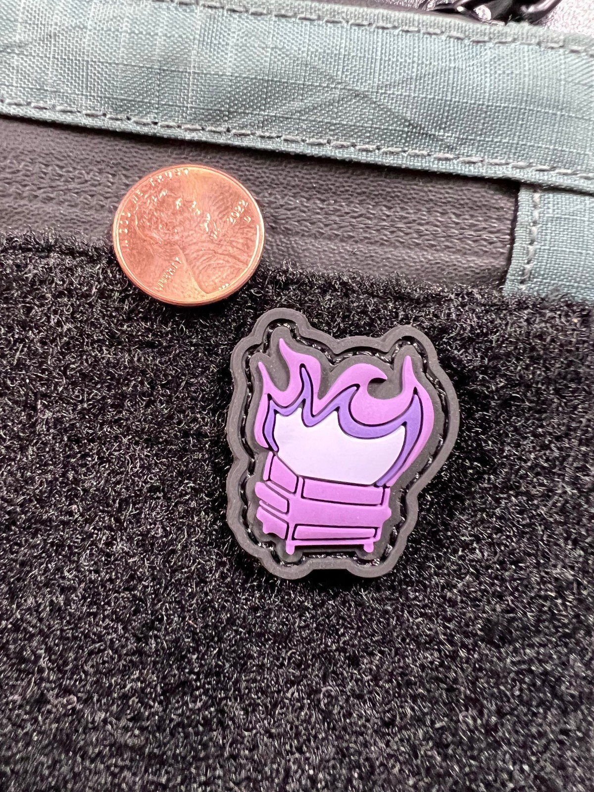 Mini Dumpster Fire Patch | 3D PVC l Navy