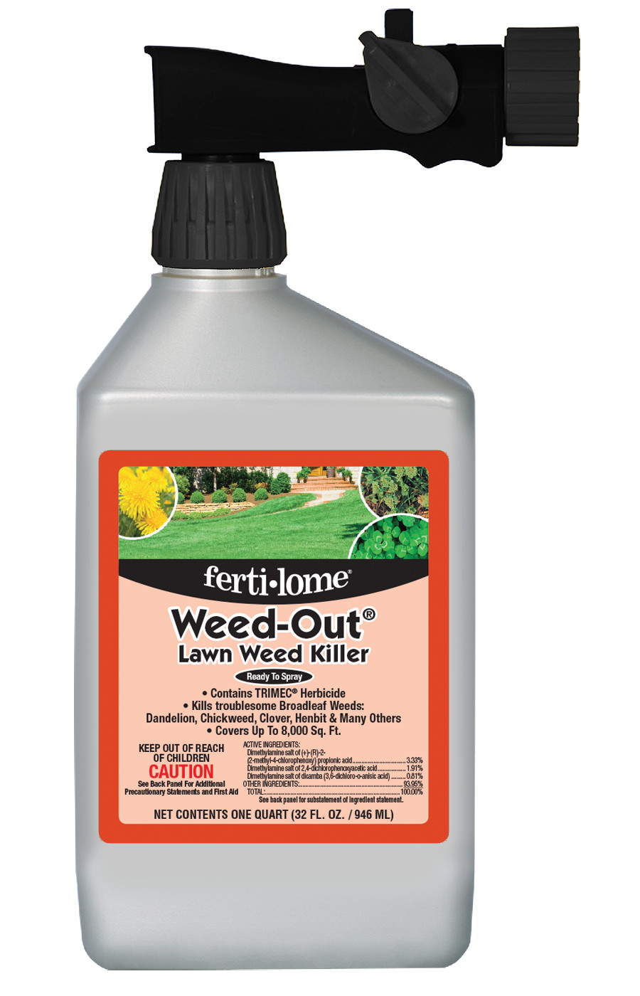 Fertilome Weed-Out Lawn Weed Killer RTS 32 oz Trimec broadleaf herbicide qt