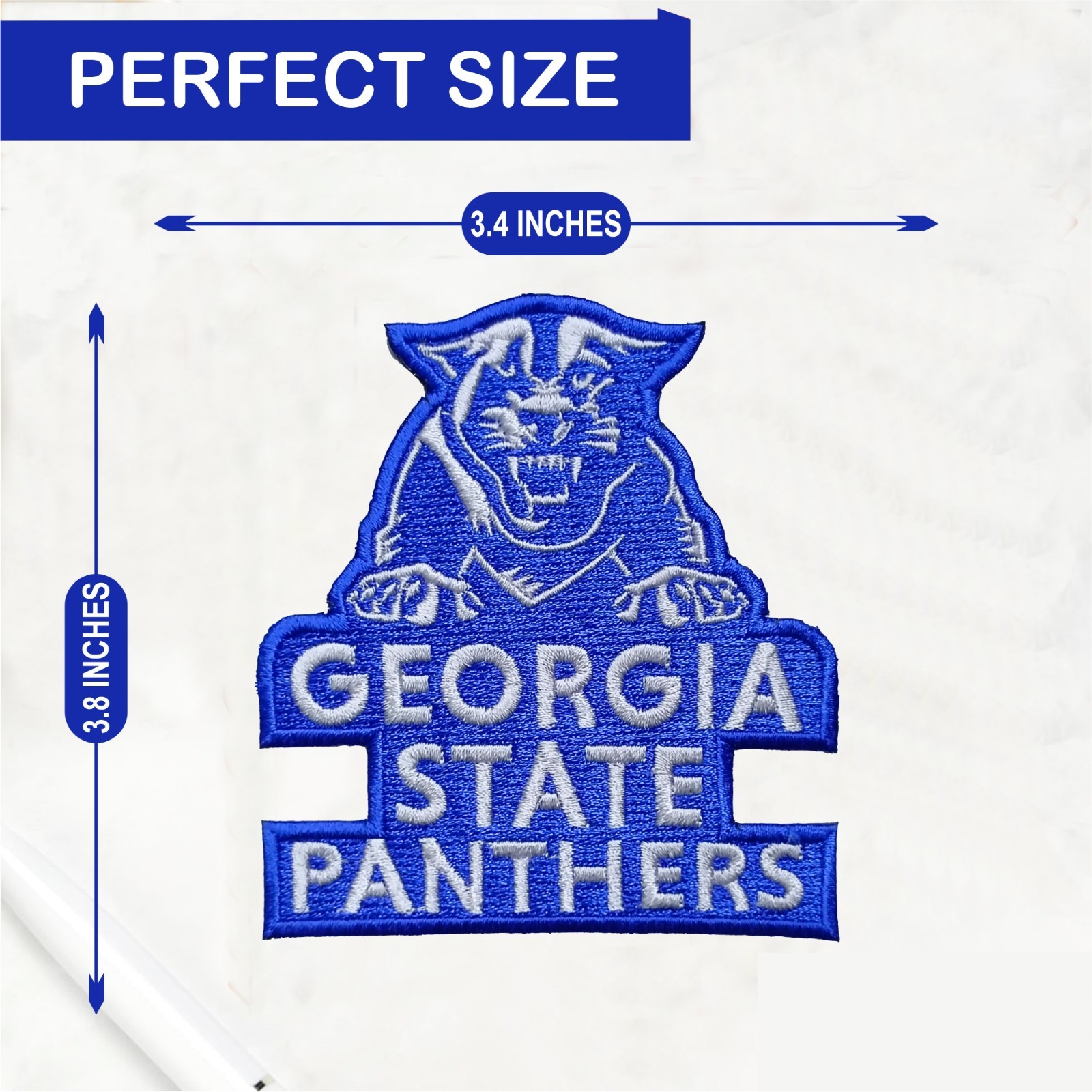 2Pcs Georgia State Panthers NCAA Team Logo Iron On Patch-Sew Patch-Embroidered