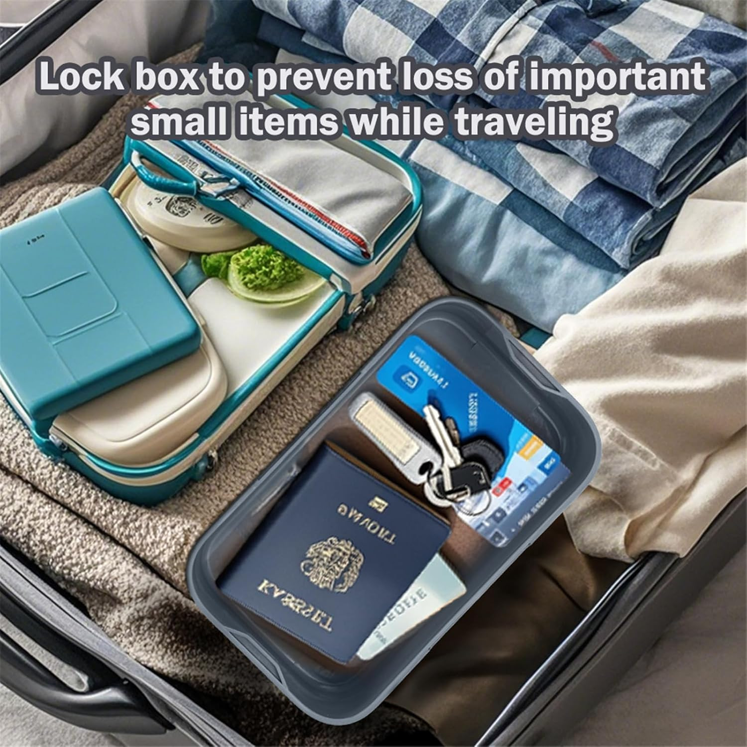 Medication Lock Box,Small Lockable Storage Box with Combination Code for Phone,M