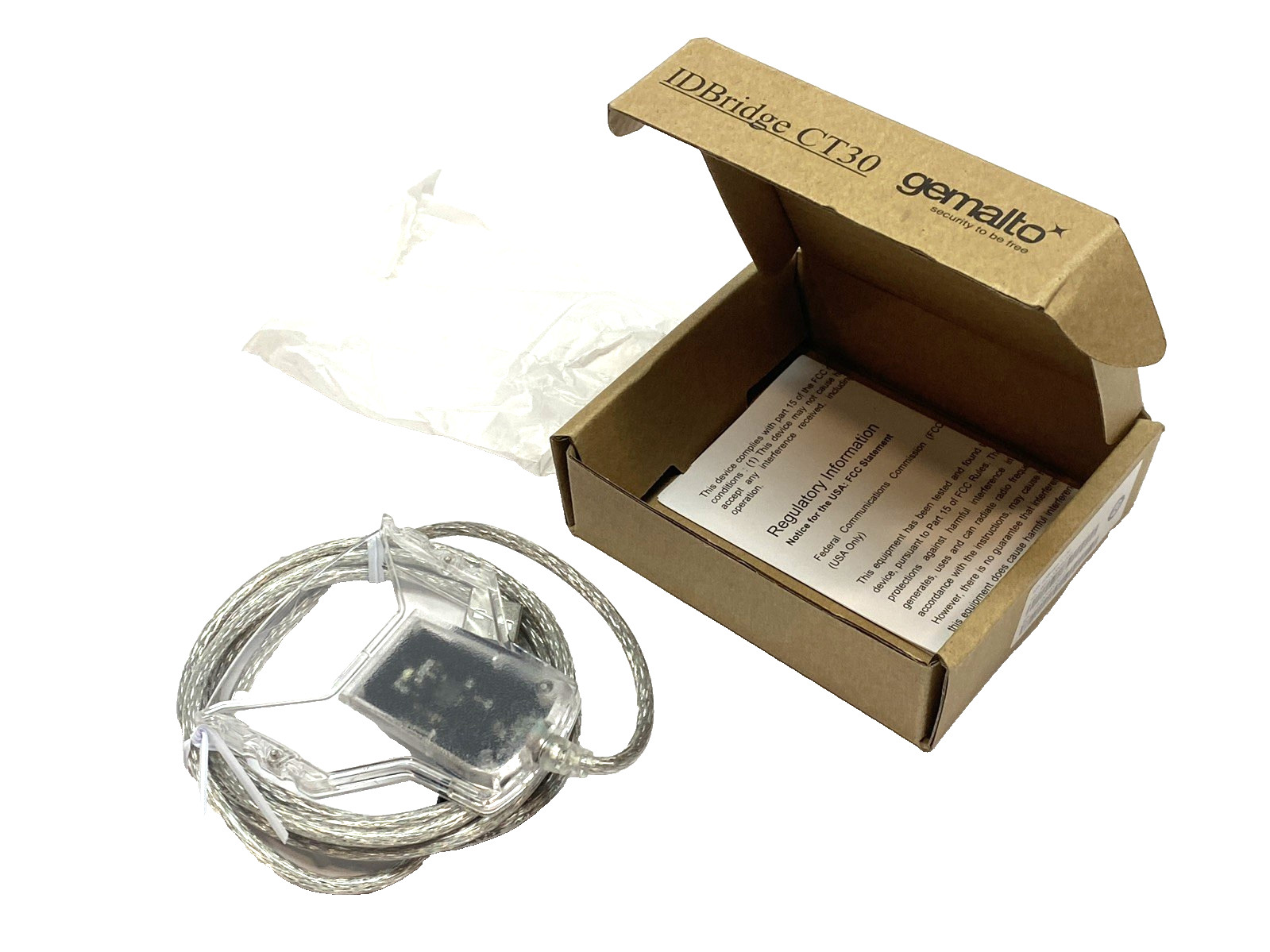 Gemalto Thales IDBridge 962-000009-0003 USB Smart Card Reader Transparent CT30