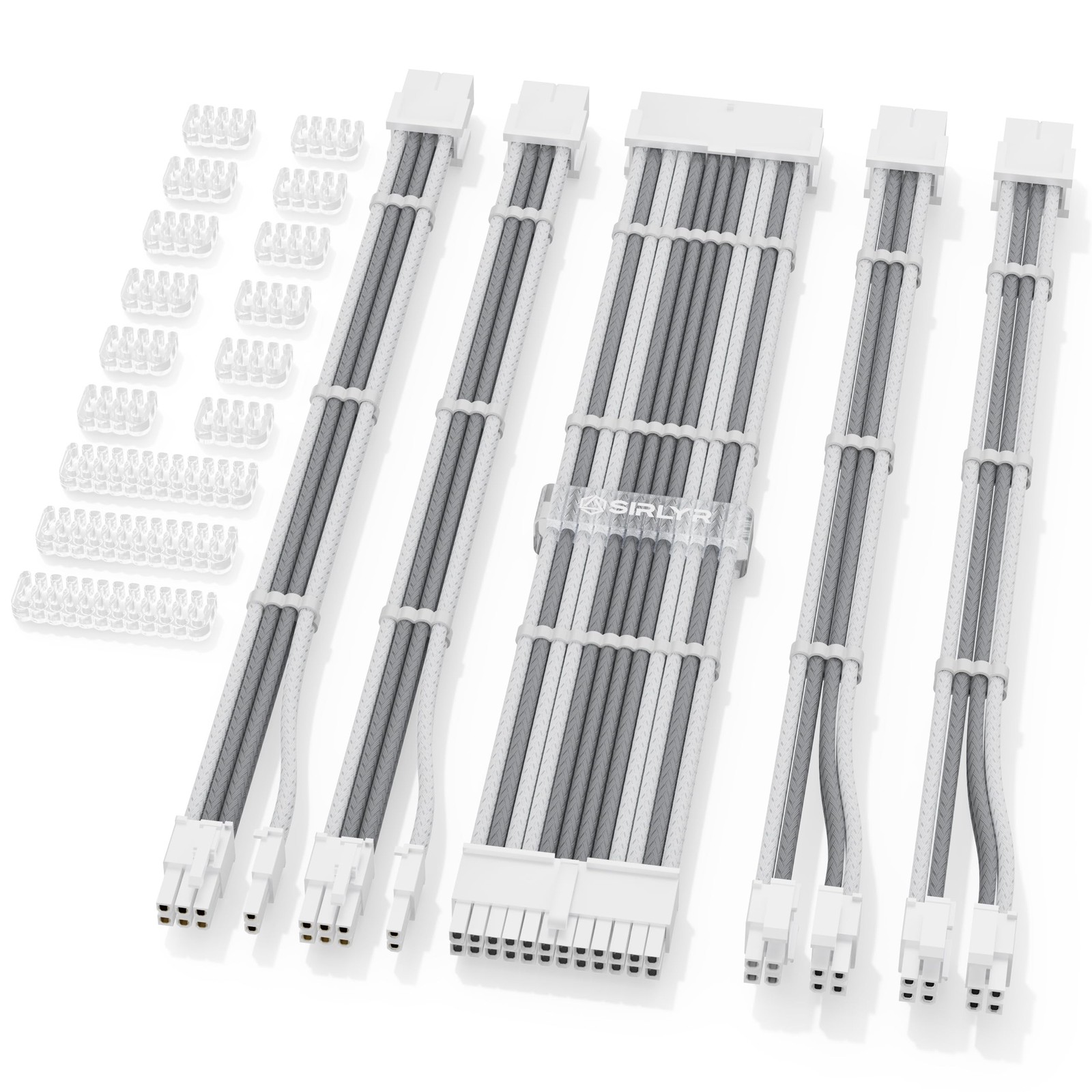 Sirlyr PSU Cable Extension Set - Soft Nylon Sleeved PC Cables,24Pin ATX 8Pin ...