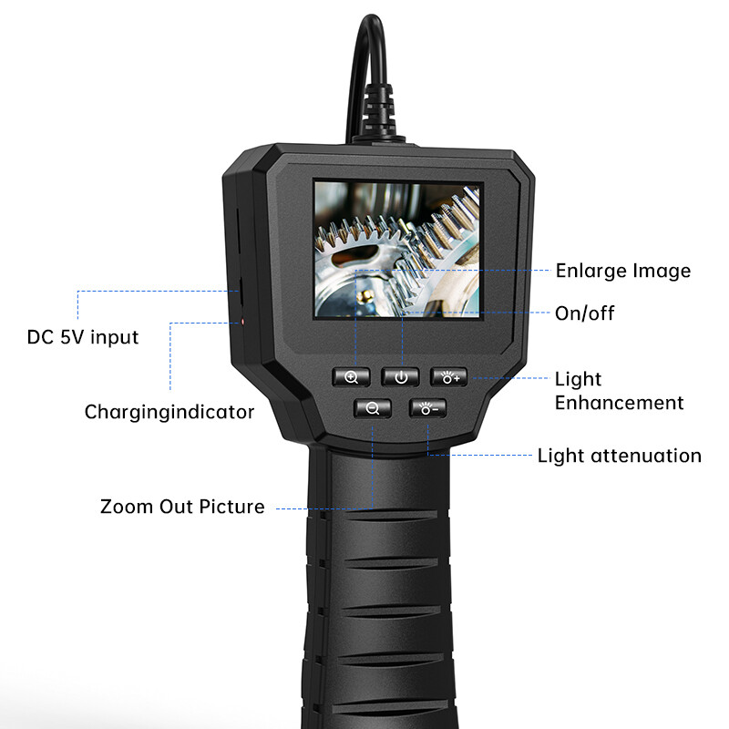 1M 1080P 6LED Borescope 2.4" Screen IP67 Waterproof Handheld Endoscope Camera