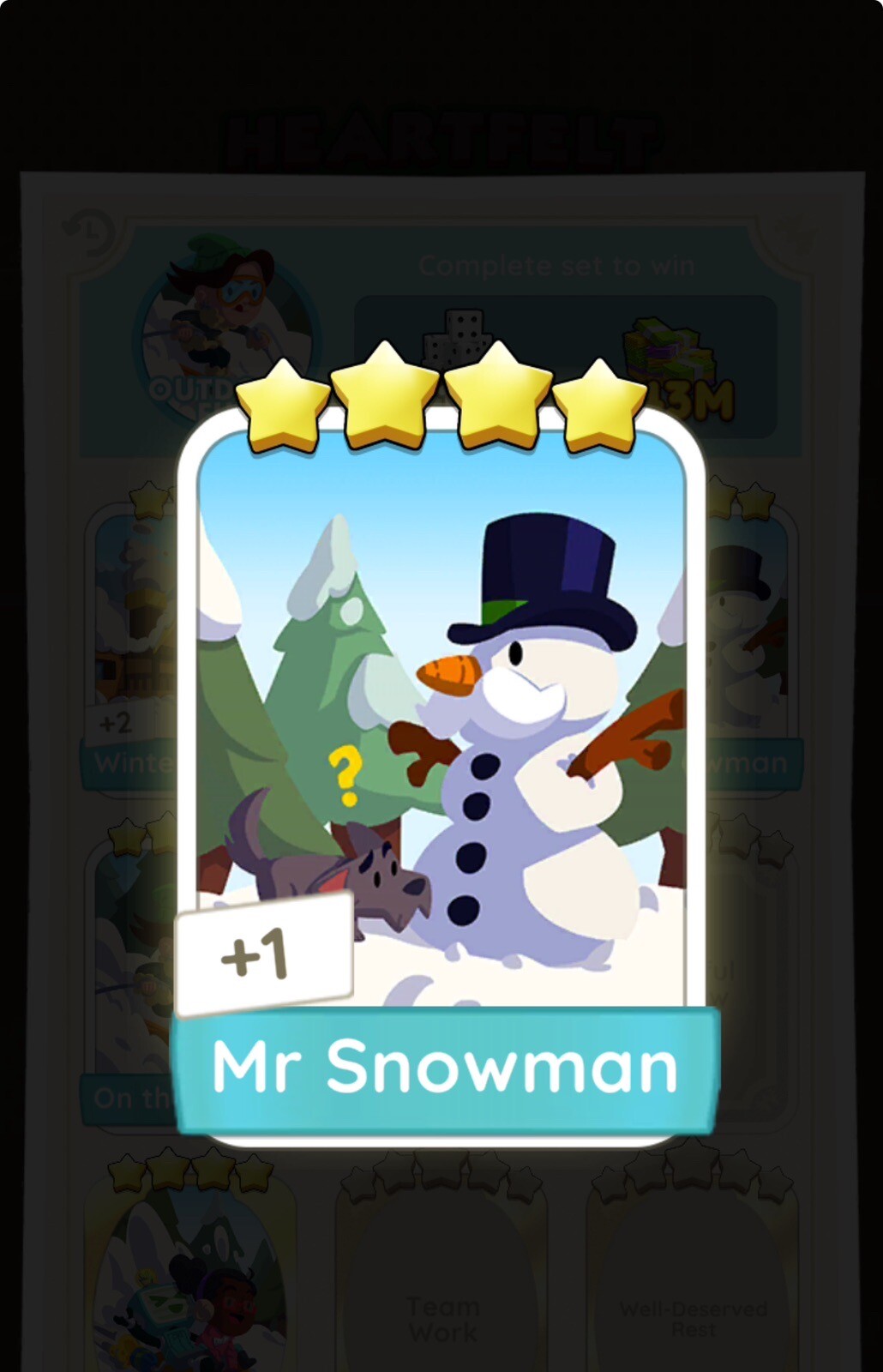 Monopoly Go! - Mr Snowman - Set #11 - 4⭐️ Digital Stickers - (Read Description)