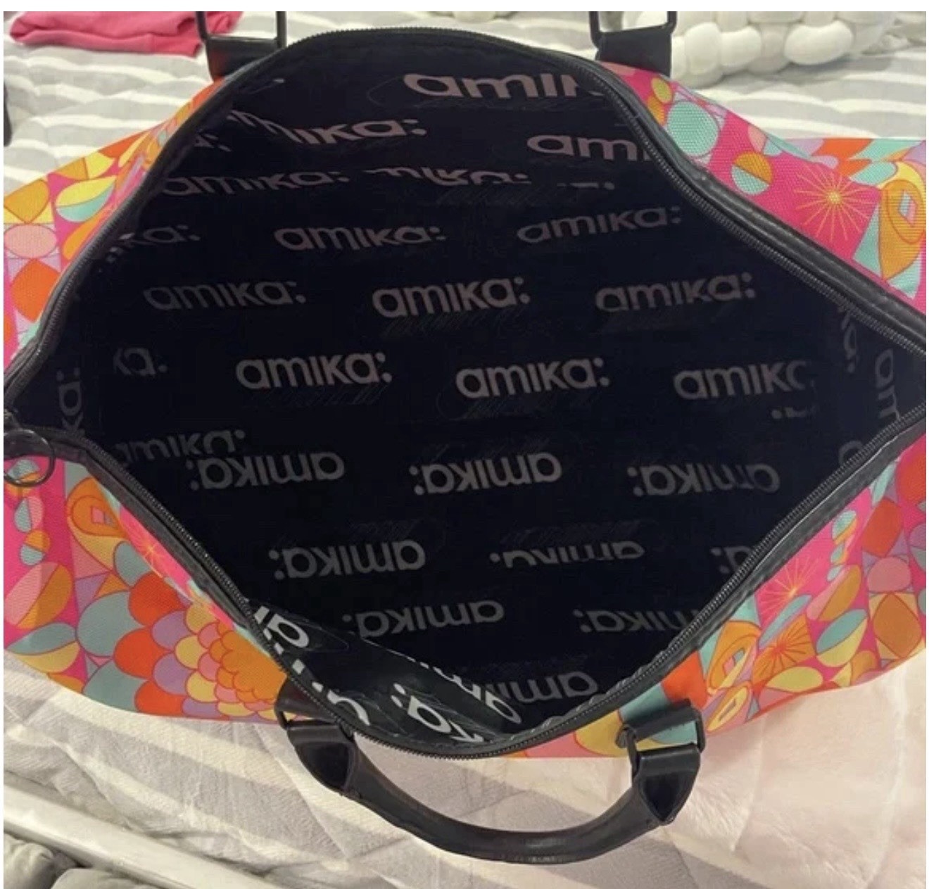 Amika Multicolor 20" Duffle Bag Nylon Polyester Double Handles Zip Closure