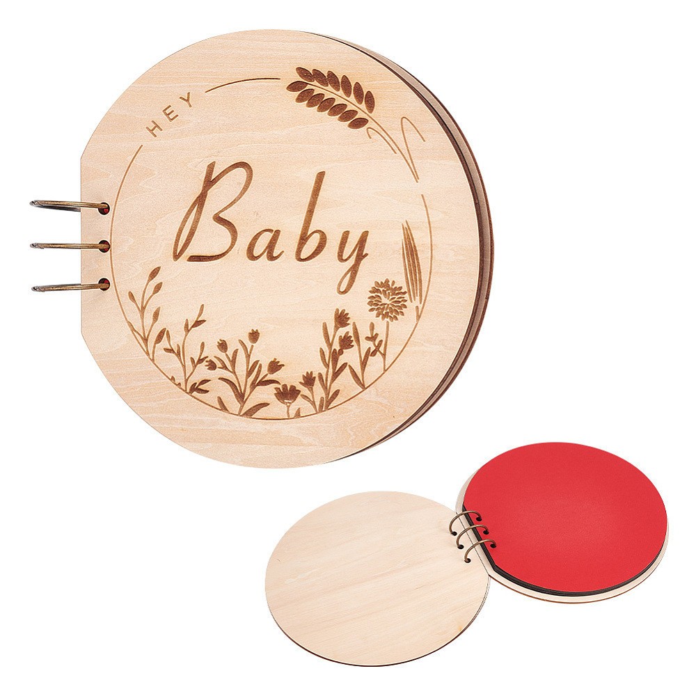 1set Shower Guest Book 25cm Diameter Wooden Round Guestbook Alternatives