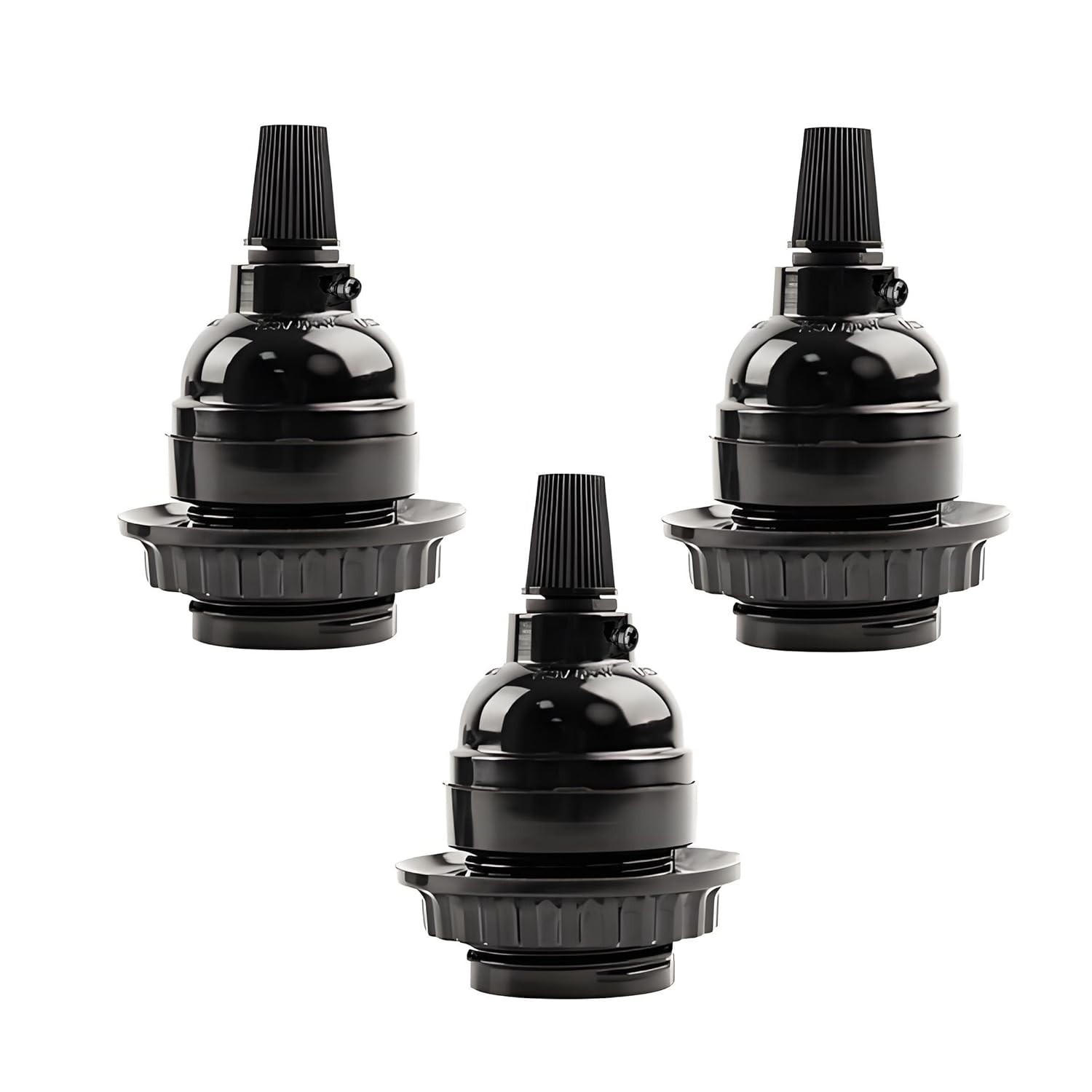 Keyless Medium Base Vintage Socket,Black Bakelite Socket E26/E27 Vintage Scre...