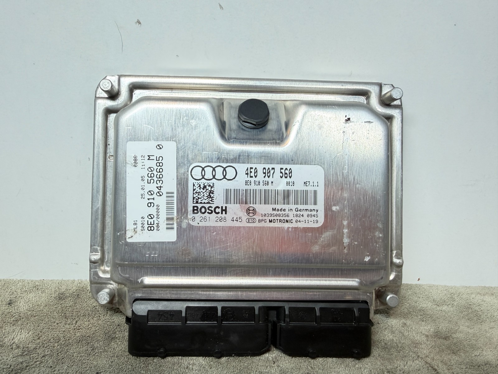 2005-08 Audi S4 B7 4.2 Engine Control Module ECU ECM OEM 4E0907560