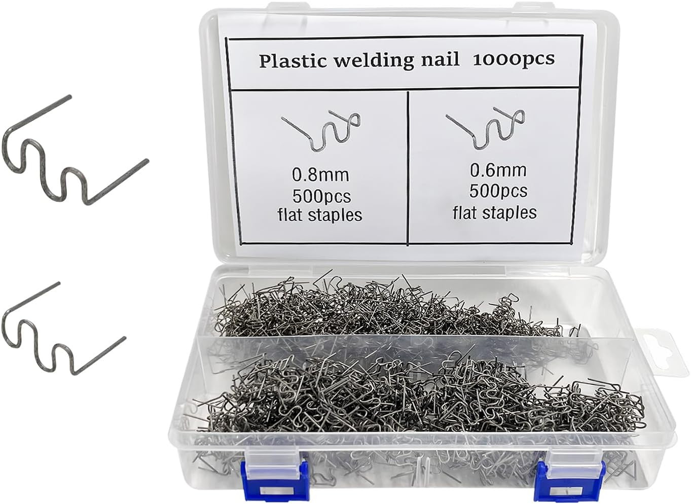 1000 PCS Hot Staples Bumper Welding Rods, 0.6Mm 0.8Mm Bumper Repairing Plastic W