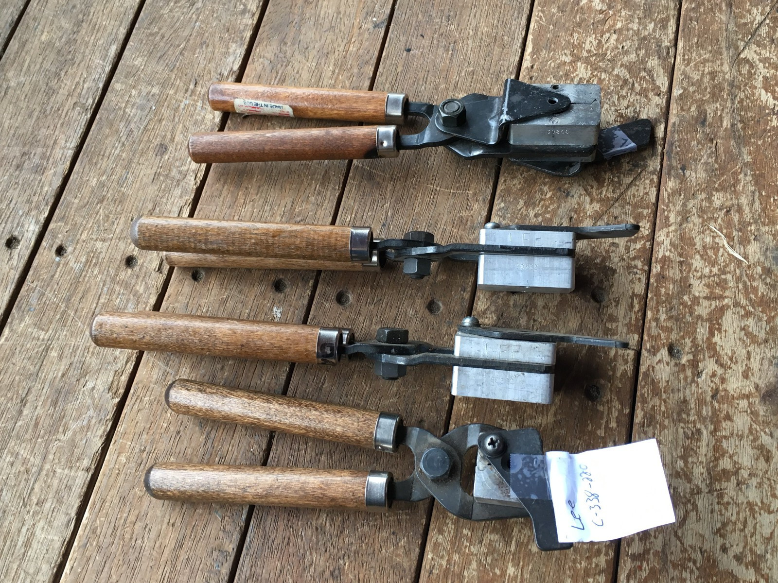 4 LEE BULLET MOLDS WITH HANDLES