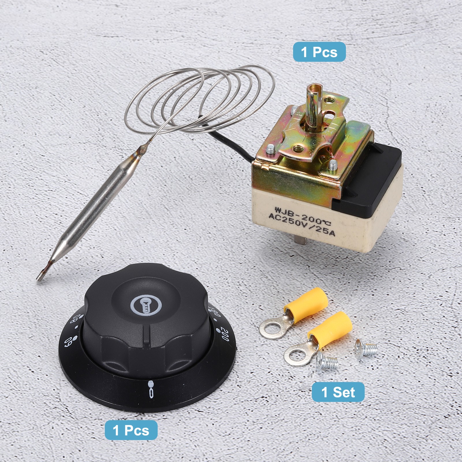 Temperature Control Switch 250V, 25A 60-200°C Capillary Thermostat