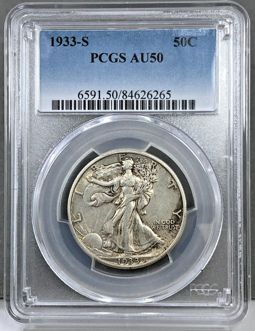 1933-S U.S. 50c Walking Liberty Half Dollar PCGS AU50