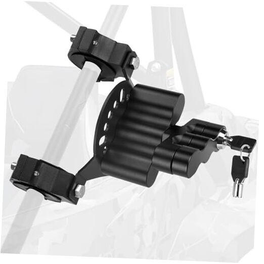 UTV Roll Bar Gas Can Mount with Key Lock, Universal Fuel & Water Pack Holder,