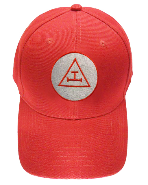 Royal Arch Masonic Baseball Cap - Red Hat w/ Royal Arch Triple Tau Freemasons