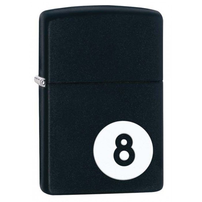 Zippo Windproof Lighter, Black Matte With 8-Ball, 8 Ball, 28432, New In Box