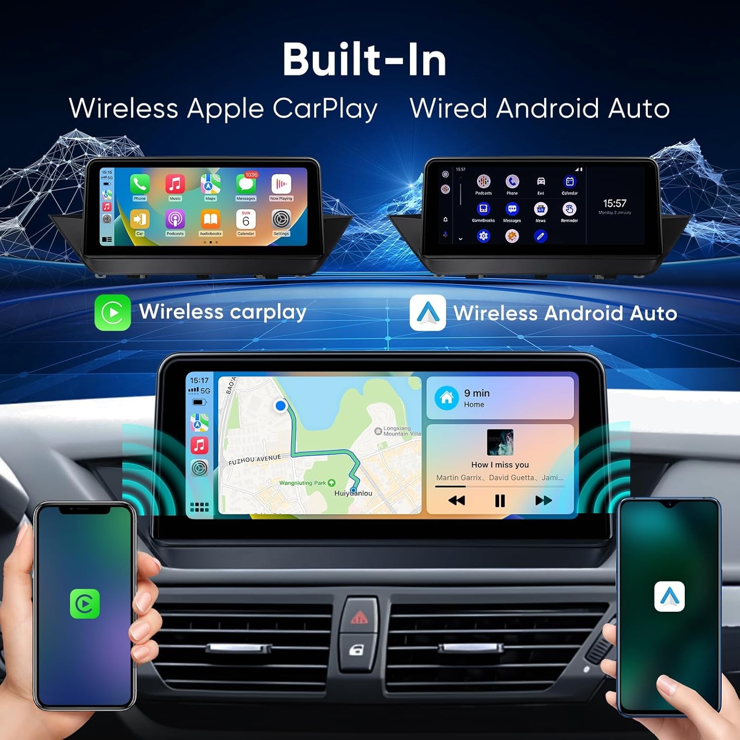 10.25' Touch Screen For BMW CIC X1 E84 Wireless CarPlay Android Auto 2009-2015
