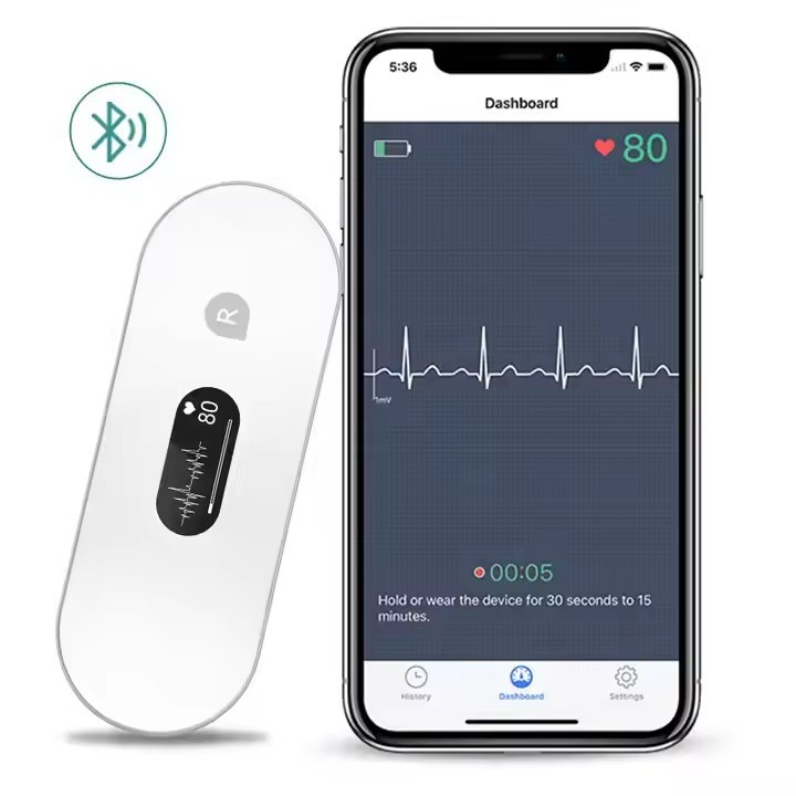 Portable Bluetooth ECG Monitor Wearable ECG Device Data Storage and Sharing