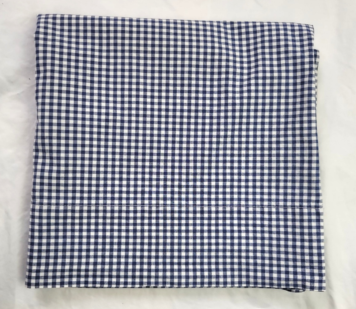 Pottery Barn Kids Blue White Gingham Check Pillowcase Standard Cotton 27x19