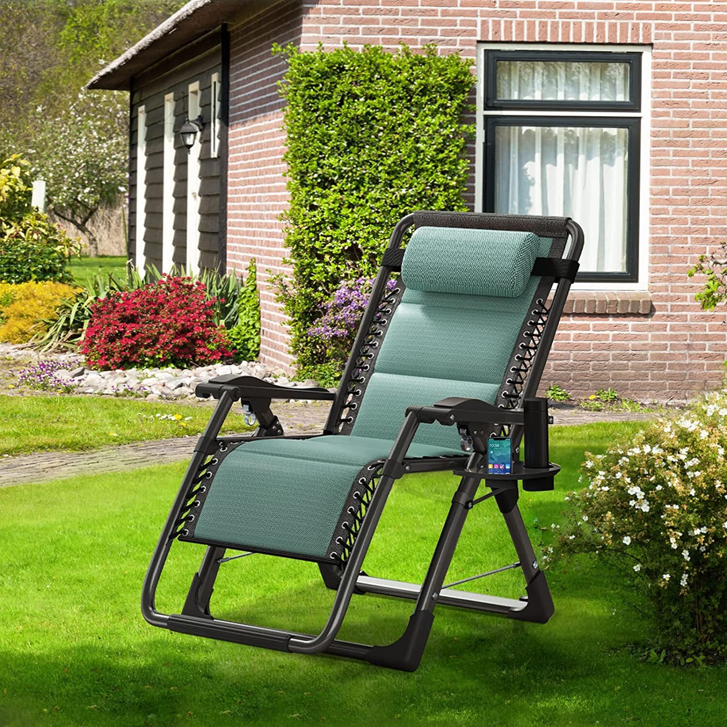 Ice Touch Zero Gravity Chair Ice Silk  Folding Adjustable Lounge Outdoor Chairs