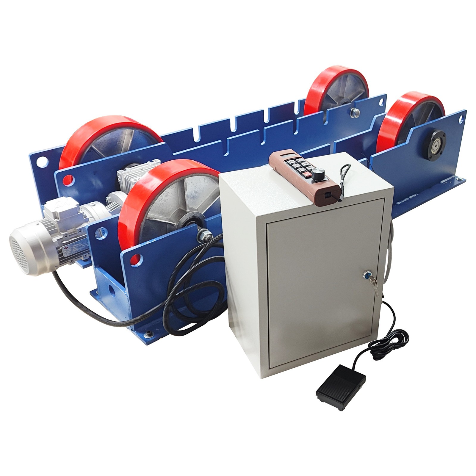3 Ton Remote Controlled Adjustable Single Motor Welding Rotator w Rubber Wheel