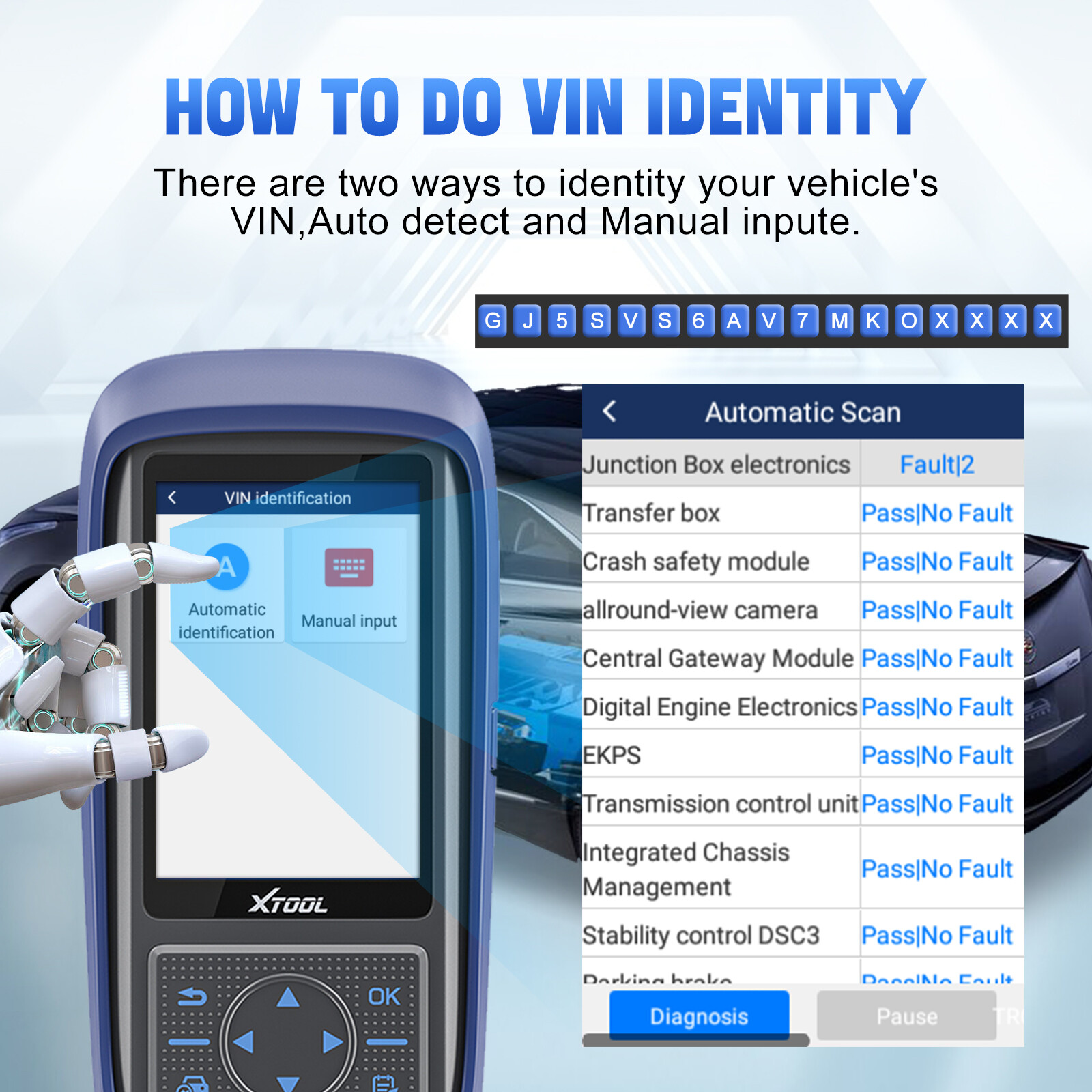 XTOOL A30 PRO Full OBD2 Diagnostic Scanner K!ey Coding ABS SAS Full System Scan