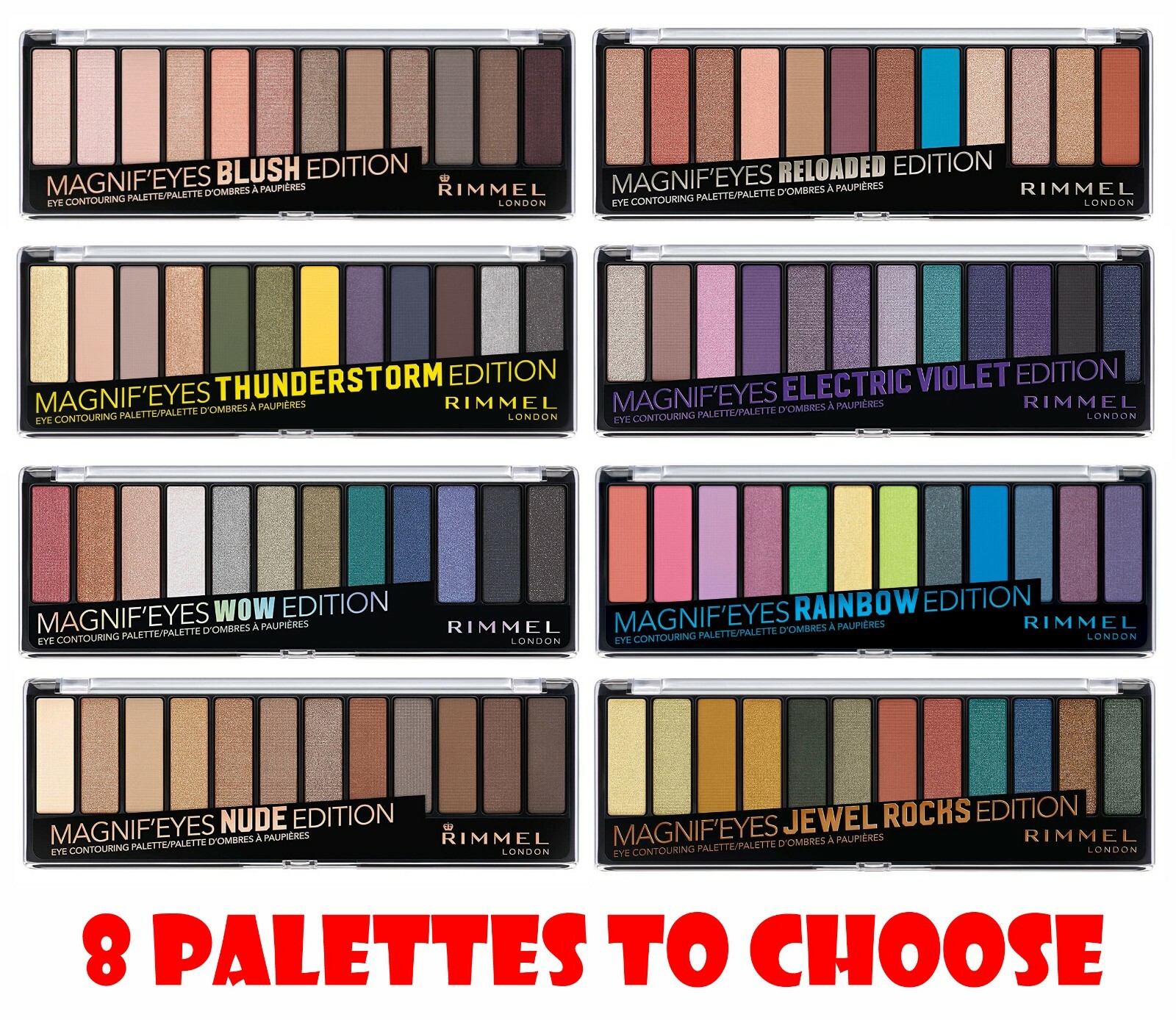 Rimmel Magnif Eyes Eyeshadow 12 Color Palette - 8 Different Editions to Choose