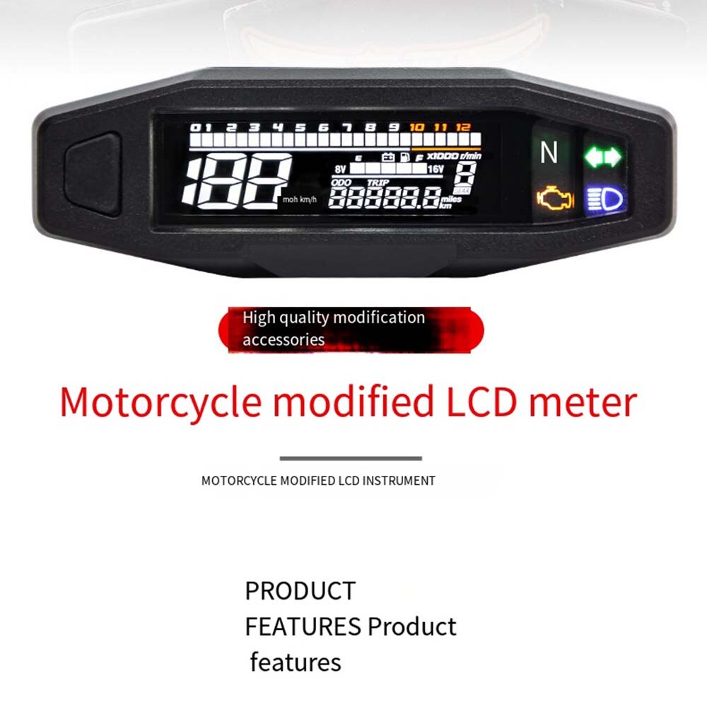 Tachometer Meter Gauge Motorcycle LCD Digital Odometer Speedometer